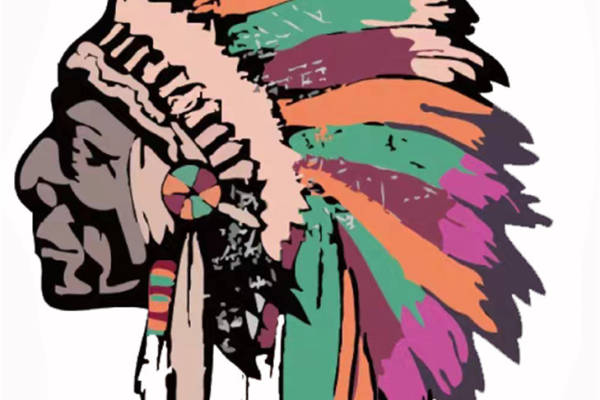 部落风格彩色羽毛裁片印花服装，展现独特个性