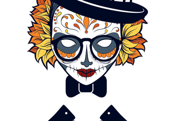 时尚骷髅头裁片印花服装印花设计