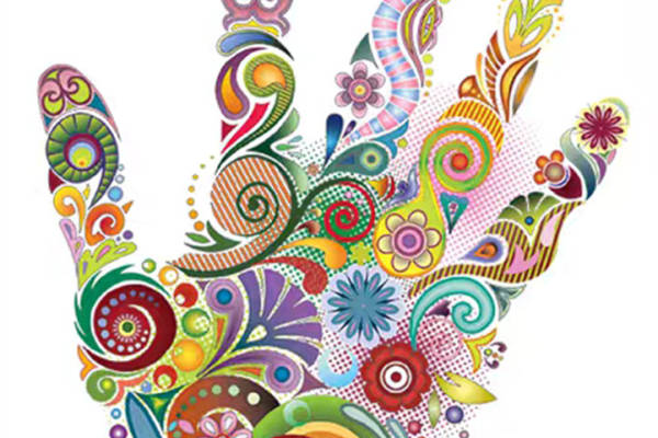 炫彩花卉图案裁片印花服装印花设计