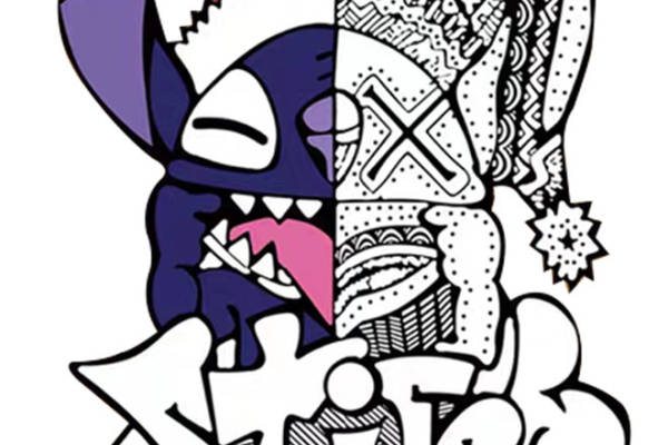 时尚街头风格卡通兔子裁片印花服装印花设计