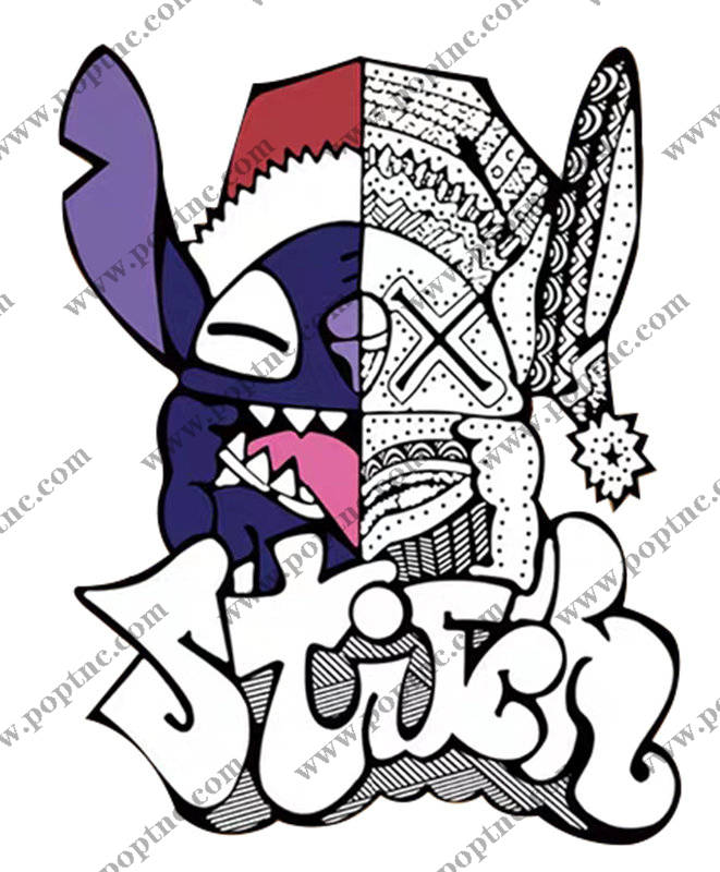 时尚街头风格卡通兔子裁片印花服装印花设计