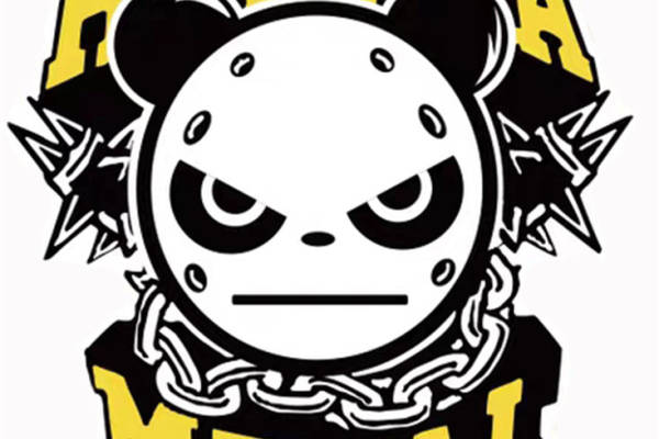 时尚街头风熊猫金属裁片印花服装印花设计