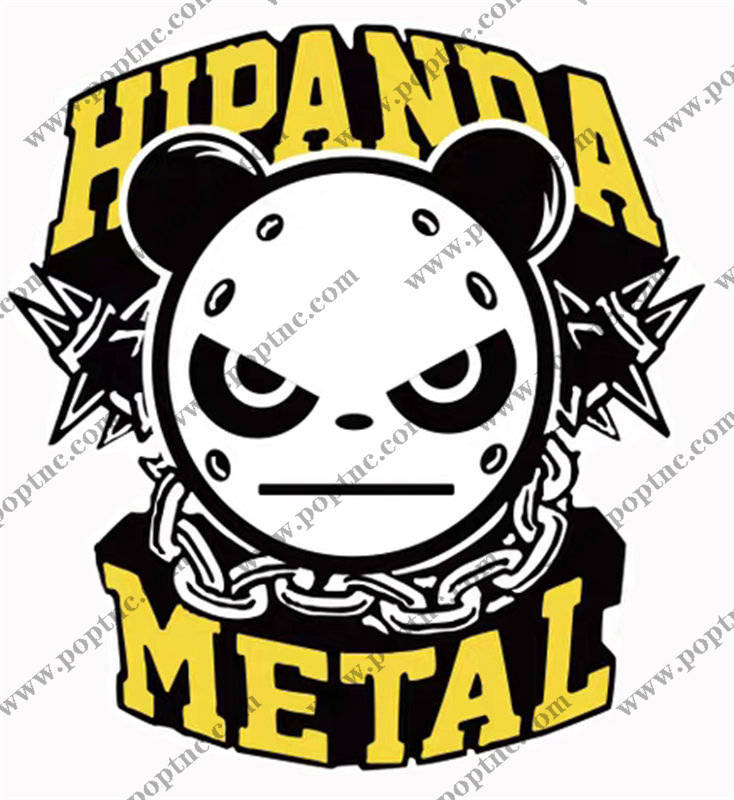 时尚街头风熊猫金属裁片印花服装印花设计