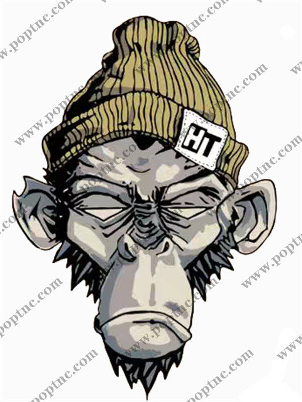 时尚街头风格大猩猩裁片印花服装印花设计