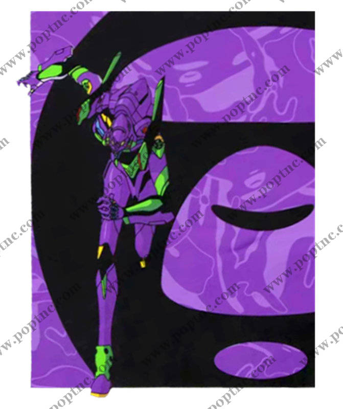 未来感紫色裁片印花服装印花设计