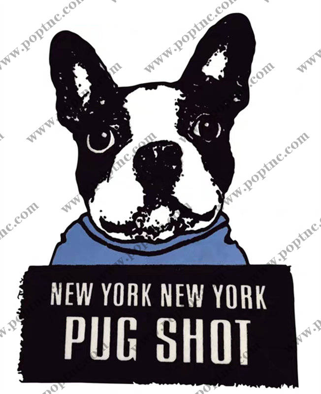 纽约风格哈巴狗裁片印花服装,时尚与个性的完美结合