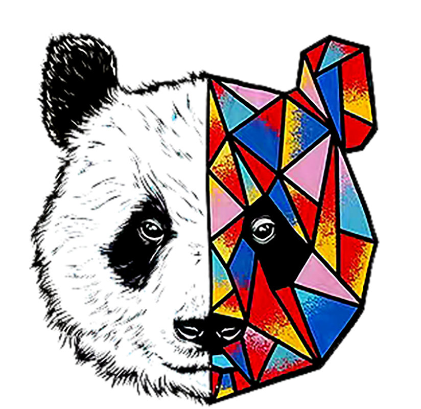 创意几何熊猫裁片印花服装,引领时尚新潮流