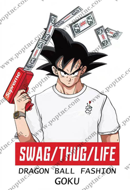 时尚龙珠角色悟空裁片印花服装印花T恤