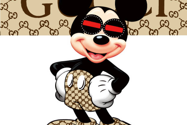 时尚潮流米奇裁片印花服装印花设计