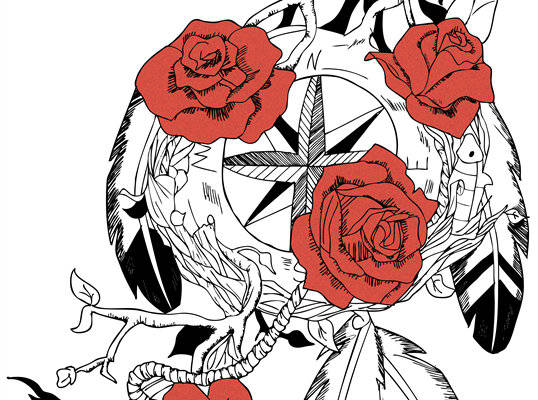 时尚潮流:红玫瑰与和平鸽裁片服装印花设计