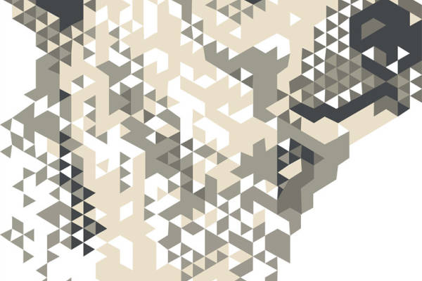 现代抽象几何裁片印花服装印花设计