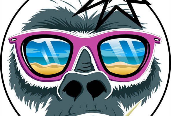 创意个性猩猩头裁片印花服装印花图案设计