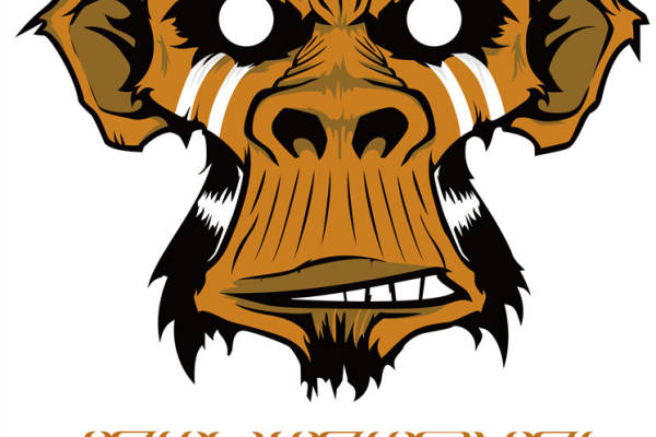 时尚街头风格服装印花:霸气猩猩裁片印花设计