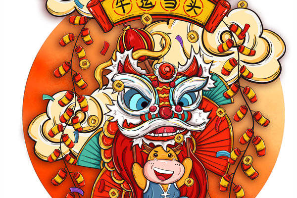 2021年牛年主题裁片印花服装印花设计