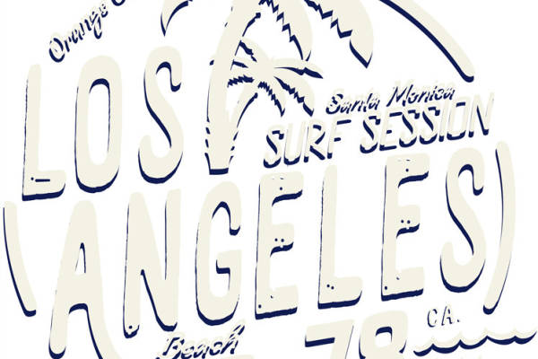 洛杉矶海滩冲浪主题裁片印花服装印花设计