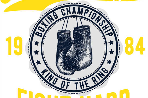 复古拳击主题裁片印花服装 经典拳击学院风格