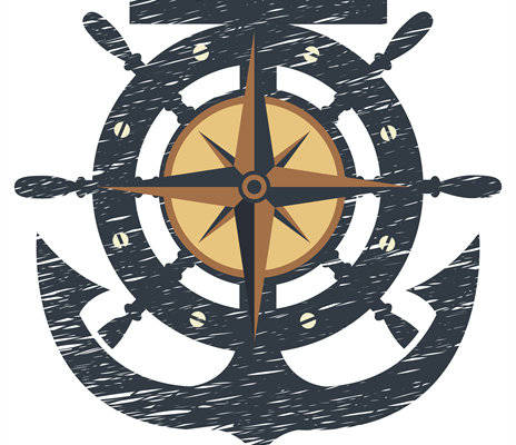 复古海洋主题裁片印花服装印花设计