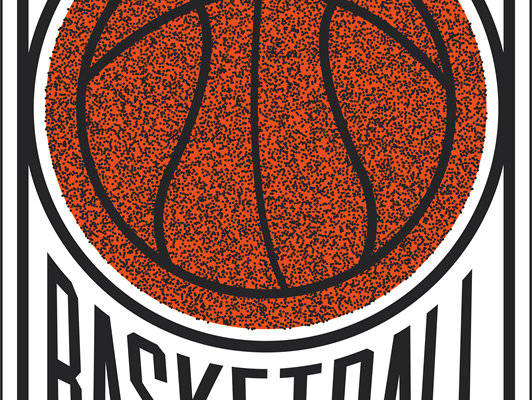 复古篮球主题裁片印花服装印花设计