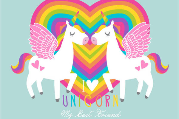 梦幻彩虹独角兽裁片印花服装,展现个性与友谊