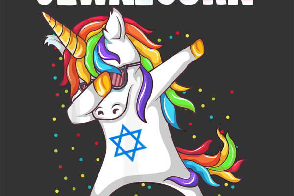 创意彩虹独角兽裁片印花服装 时尚潮流服装印花设计