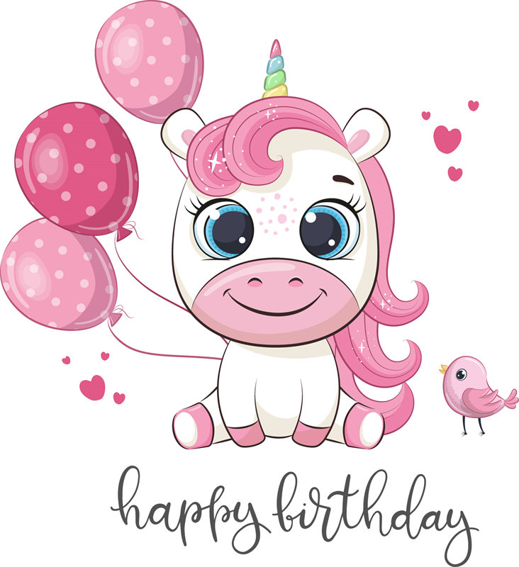 可爱独角兽裁片印花服装 儿童生日派对时尚选择