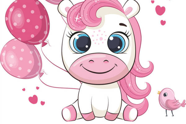 可爱独角兽裁片印花服装 儿童生日派对时尚选择