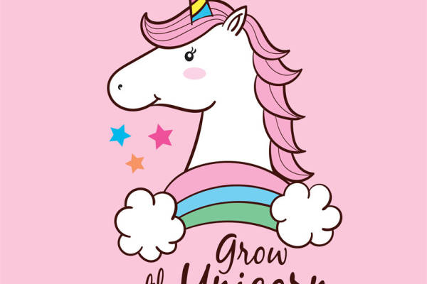 梦幻独角兽裁片印花服装,可爱粉色系儿童时尚