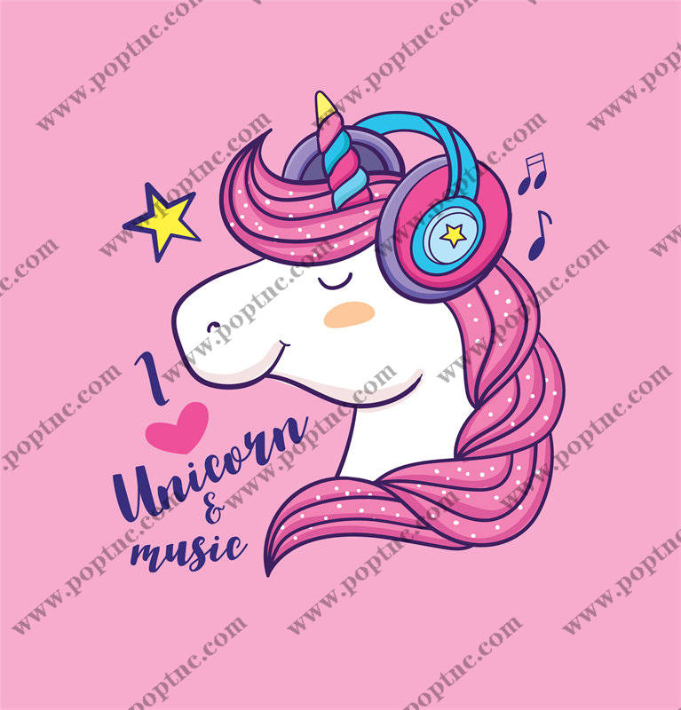 梦幻粉色独角兽裁片印花服装,音乐爱好者的时尚选择