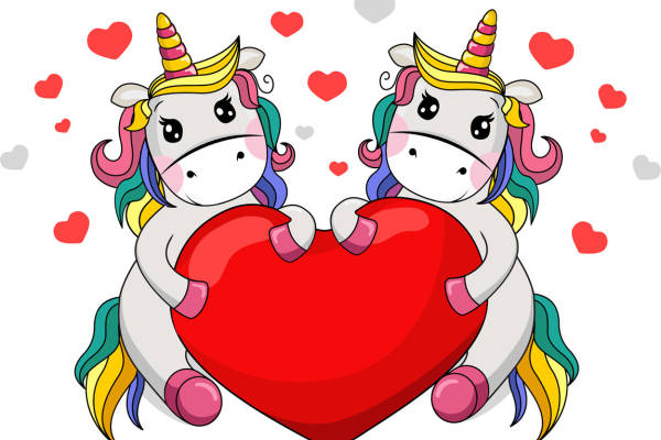 可爱独角兽裁片印花服装:萌趣多彩的情人节礼物