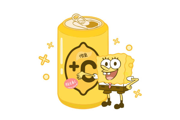 创意裁片印花服装:活力维C饮料卡通形象设计