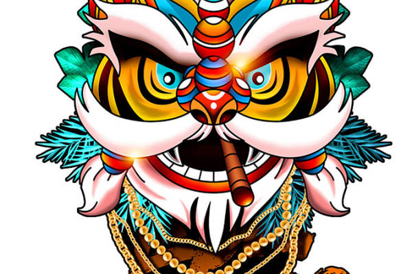 传统中国风裁片印花服装印花设计