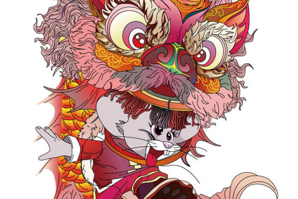 传统舞狮风格裁片印花服装 展现中华文化魅力