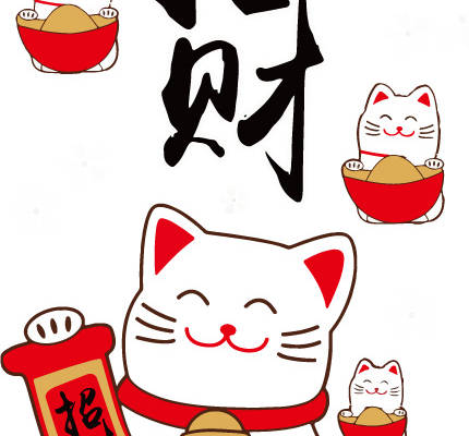 可爱招财猫裁片印花服装 吉祥如意时尚设计