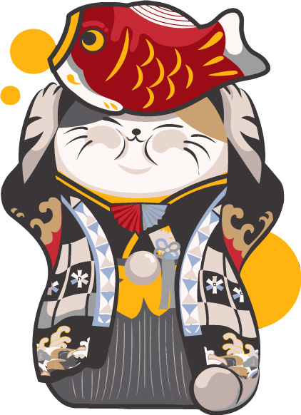 日式风格猫咪裁片印花服装印花设计