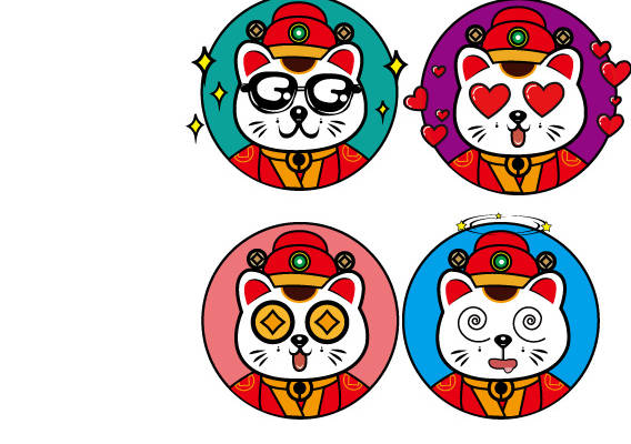 时尚潮流可爱卡通猫裁片印花服装印花设计