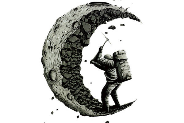 月球探险者裁片印花服装印花设计