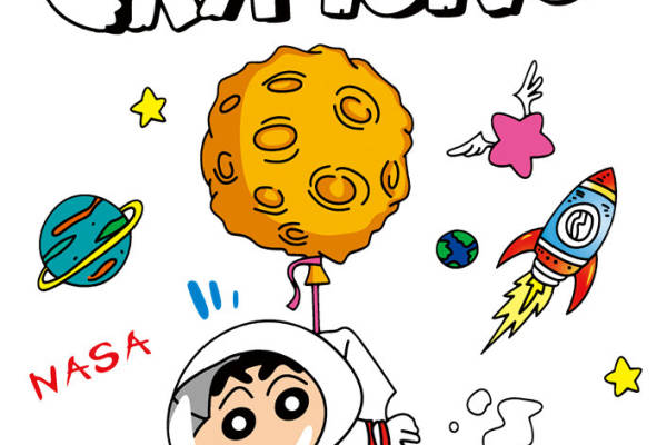 创意卡通宇航员裁片印花服装印花设计