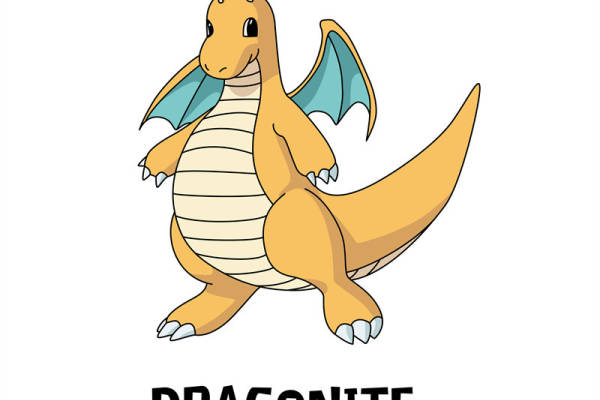 独特卡通风格裁片印花服装:Dragonite主题时尚设计