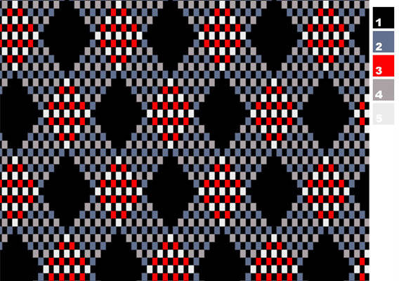 经典红黑几何图案服装印花面料推荐