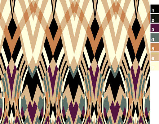 时尚几何图案服装印花面料 金昌印花花型设计