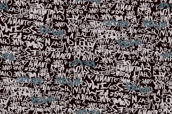 时尚前卫的黑白字母面料印花服装印花设计