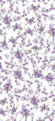 优雅紫色小花图案面料印花服装印花设计