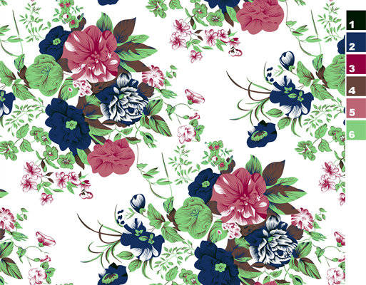 时尚花卉图案服装印花面料推荐