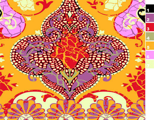 金昌印花花型:时尚服装印花面料设计