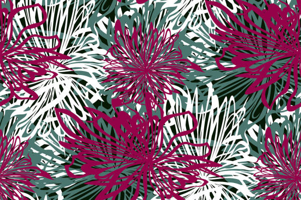 时尚热带花卉面料印花服装印花设计