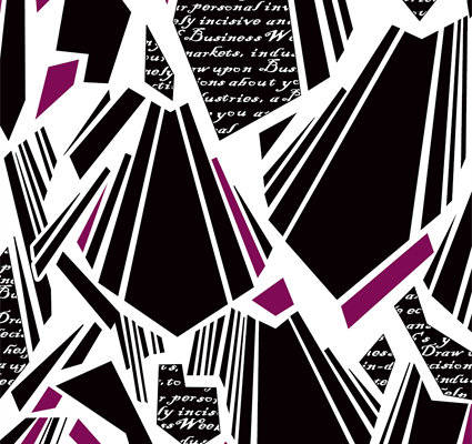 时尚黑白几何图案服装印花面料设计