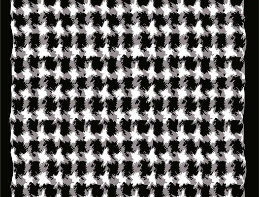 经典黑白千鸟格面料印花服装印花设计