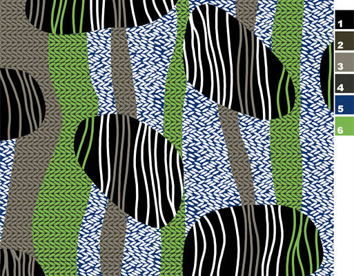 时尚几何图案面料印花 现代风格服装印花设计