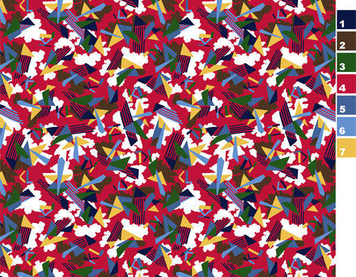 现代抽象几何图案面料印花服装印花设计