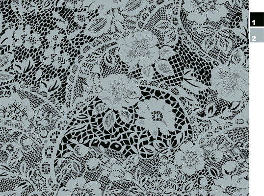 优雅黑白花卉服装印花面料设计